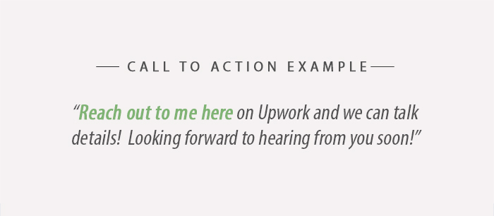 Upwork call to action example